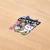 Lucky Cat Maneki Neko – Japanese Fortune Cat アクリル招待状 (レイダウン)