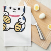 Lucky Cat Maneki Neko – Japanese Fortune Cat キッチンタオル (四つ折り)