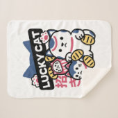 Lucky Cat Maneki Neko – Japanese Fortune Cat  シェルパブランケット (正面(横))