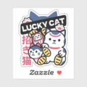 Lucky Cat Maneki Neko – Japanese Fortune Cat  シール (シート)