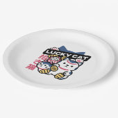 Lucky Cat Maneki Neko – Japanese Fortune Cat  ペーパープレート (アングル)