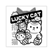 Lucky Cat Maneki Neko – Japanese Fortune Cat  ラバースタンプ (インプリント)