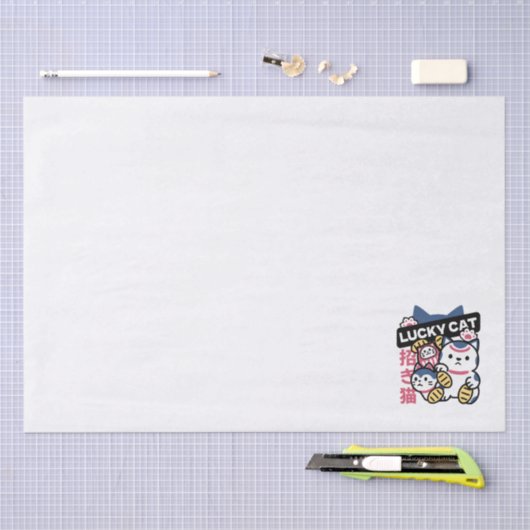 Lucky Cat Maneki Neko – Japanese Fortune Cat 薄葉紙 (クラフト)