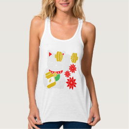 Lucky Cat Maneki Neko Lift Workout Shirt タンクトップ