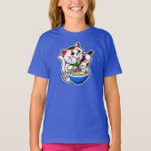 Lucky Cat Ramen Tri-Blend Shirt Tシャツ (正面)