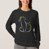 Lucky Cat St Patricks Day Cute Irish Kitten Shamro Tシャツ (正面)