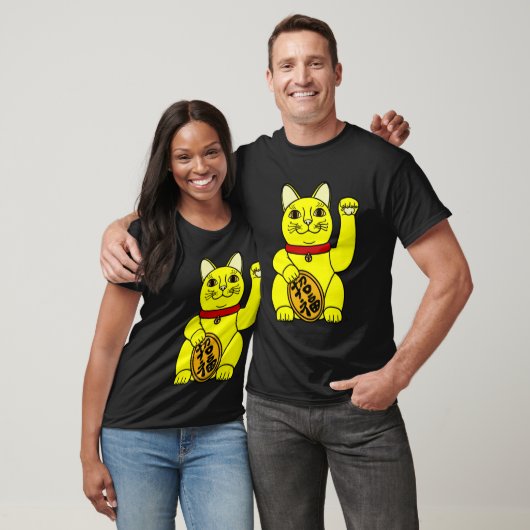 Lucky cat Tシャツ (Yellow) (ユニセックス)