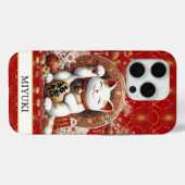 Lucky Cat With Gold Coins Monogrammed Case-Mate iPhoneケース (裏面 (横))