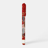 Lucky Cat With Gold Coins Monogrammed iPhoneケース (右側面)