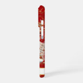 Lucky Cat With Gold Coins Monogrammed iPhoneケース (左側面)