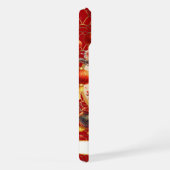 Lucky Cat With Gold Coins On Red Monogrammed iPhoneケース (右側面)