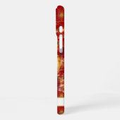 Lucky Cat With Gold Coins On Red Monogrammed iPhoneケース (左側面)