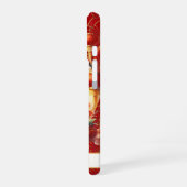 Lucky Cat With Gold Coins On Red Monogrammed iPhone 16ケース (左側面)