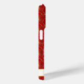 Lucky Cat With Red Flowers Monogrammed Case-Mate iPhoneケース (裏面 / 右)