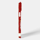 Lucky Cat With Red Flowers Monogrammed Case-Mate iPhoneケース (裏面 / 右)