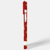 Lucky Cat With Red Flowers Monogrammed Case-Mate iPhoneケース (裏面 / 左)