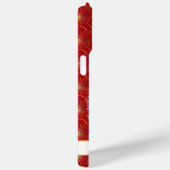 Lucky Cat With Red Flowers Monogrammed Case-Mate iPhoneケース (裏面 / 右)