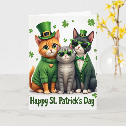 Lucky Cats For Husband Card カード (黄色い花)