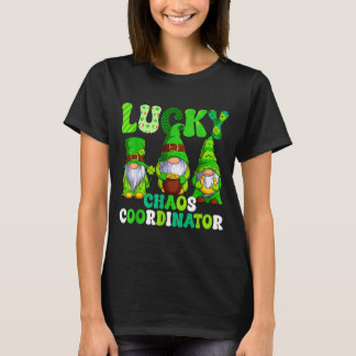 Lucky chaos coordinator shamrock leopard gnomes tシャツ