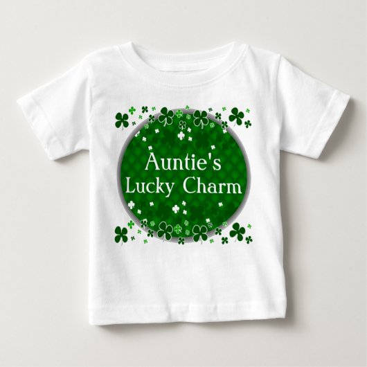 lucky Charmのセントパトリックの日のベビー伯母さんの ベビーTシャツ (正面)