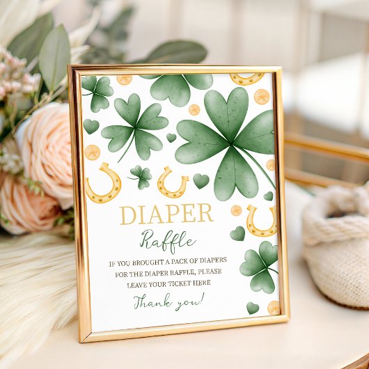 Lucky Charm 8x10 Diaper Raffle Table Sign 台座サイン