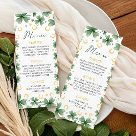Lucky Charm Baby Shower 4x9 Menu Card メニュー