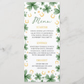 Lucky Charm Baby Shower 4x9 Menu Card メニュー (正面)