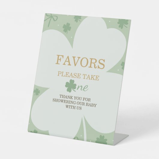 Lucky Charm Baby Shower Favors Sign 台座サイン (正面)