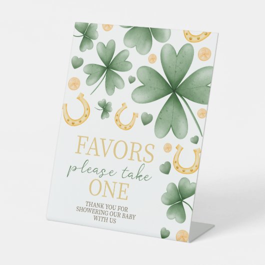 Lucky Charm Baby Shower Favors Table Sign 台座サイン (正面)