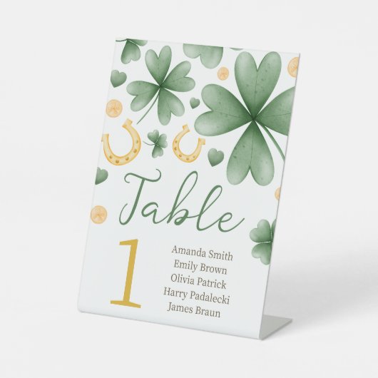 Lucky Charm Baby Shower Table Number 台座サイン (正面)