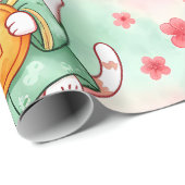 Lucky Charm Cats – Prosperity in Pastel Pattern ラッピングペーパー (ロールコーナー)