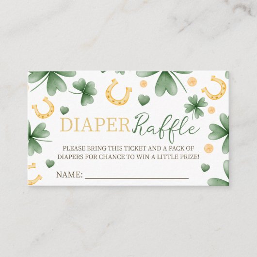 Lucky Charm Diaper Raffle Insert エンクロージャーカード (正面)