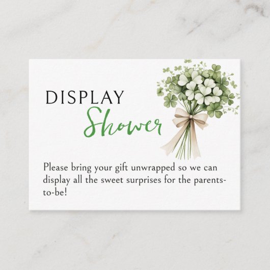 Lucky Charm Display Shower Enclosure Card Shamrock エンクロージャーカード (正面)