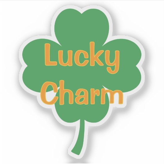 Lucky Charm Four-Leaf Clover St Patricks Day シール (正面)