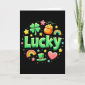 Lucky Charm Patricks Day Pot Of Gold Irish Shamroc カード (正面)