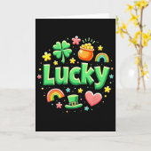 Lucky Charm Patricks Day Pot Of Gold Irish Shamroc カード (黄色い花)