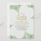 Lucky Charm Shamrock Baby Shower Invite 招待状 (正面)