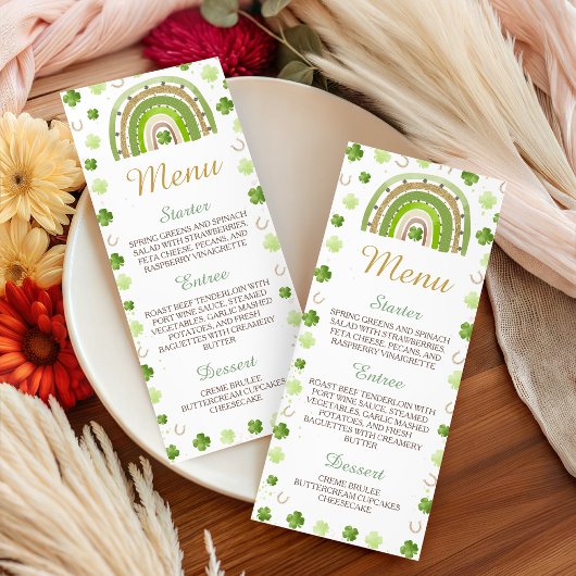 Lucky Charm Shamrock Baby Shower Menu メニュー