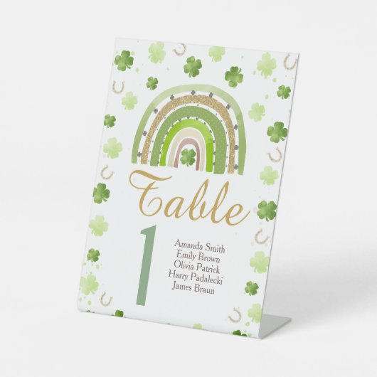 Lucky Charm Shamrock Table Number 台座サイン (正面)