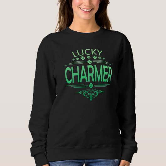 Lucky Charmer Funny St. Patrick's Day Shirt Boy Ki スウェットシャツ (正面)