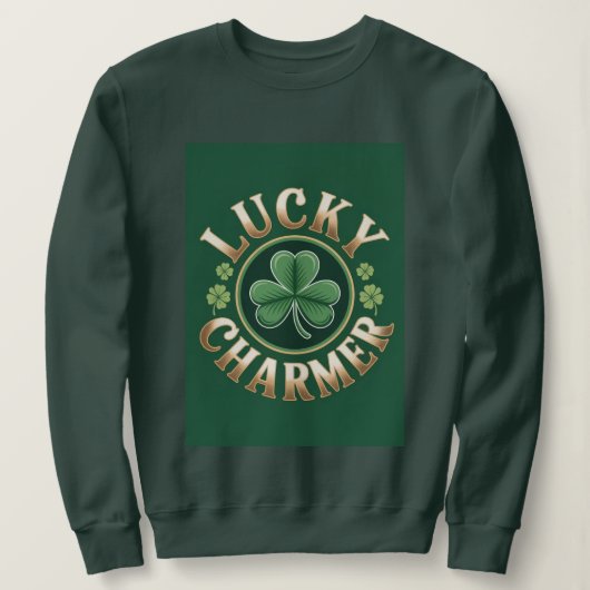 Lucky Charmer Women's Forest Green Sweatshirt スウェットシャツ (デザイン正面)
