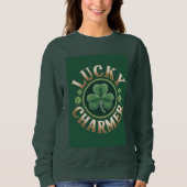 Lucky Charmer Women's Forest Green Sweatshirt スウェットシャツ (正面)