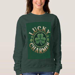 Lucky Charmer Women's Forest Green Sweatshirt スウェットシャツ