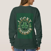 Lucky Charmer Women's Forest Green Sweatshirt スウェットシャツ (裏面)