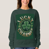 Lucky Charmer Women's Forest Green Sweatshirt スウェットシャツ (正面)