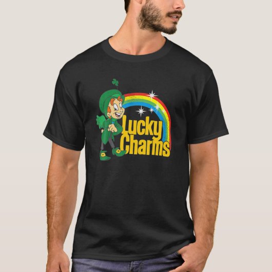 Lucky Charms Shamrock Rainbow Happy St. Patrick's Tシャツ (正面)