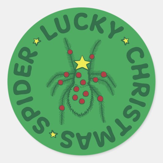 Lucky Christmas Spider ラウンドシール (正面)