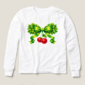 Lucky Clover Bow with Cherries Green Design (デザイン正面)