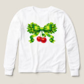 Lucky Clover Bow with Cherries Green Design (デザイン正面)