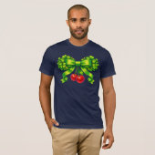 Lucky Clover Bow with Cherries Green Design Tシャツ (正面フル)